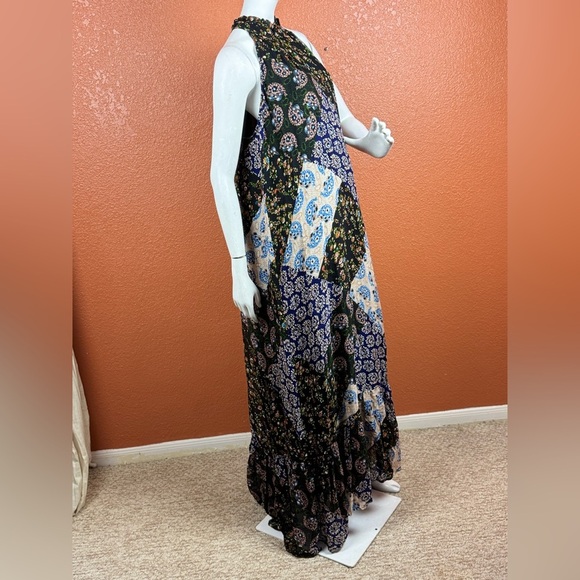 Maeve Anthropologie Maxi Dress Halter Paisley Patchwork Katrina S Large. E8 - Picture 11 of 15